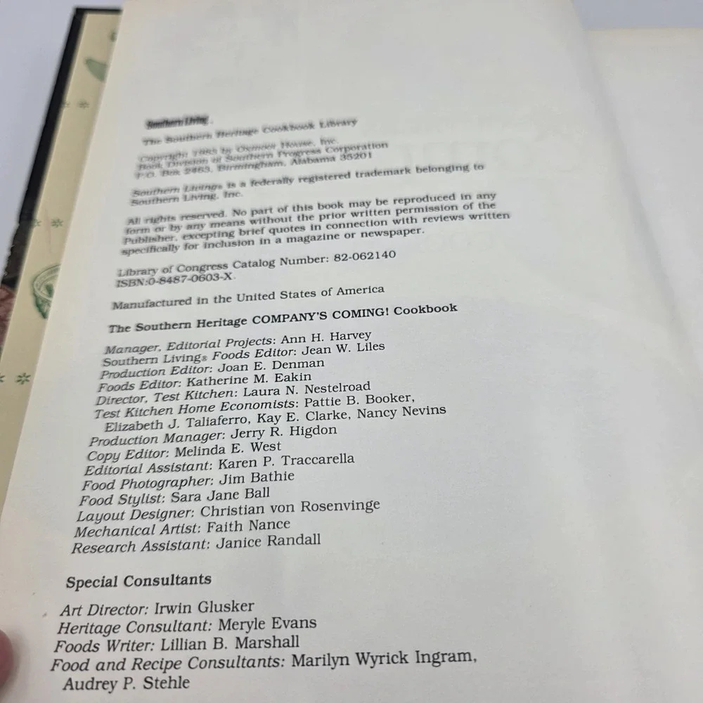 The Southern‎ Heritage Company's Coming Cookbook Hardcover 1983
